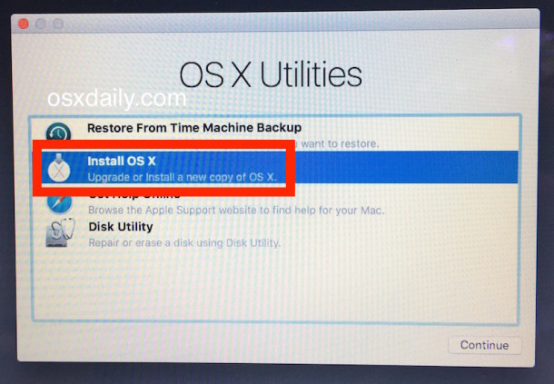 install mac os from a backup for a different computer